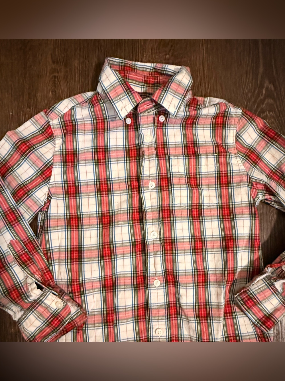 Crewcuts Multicolor Plaid Button-Down Shirt  Sz 6-7 #2044